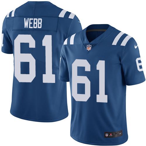 Indianapolis Colts #61 Limited Webb Royal Blue Nike NFL Home Men Vapor Untouchable jerseys